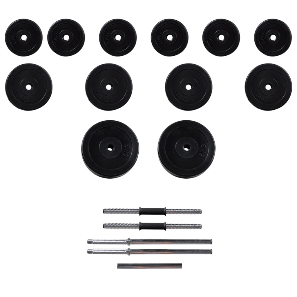 súlyzópad állvánnyal/egykezes és kétkezes súlyzószettel 30,5 kg