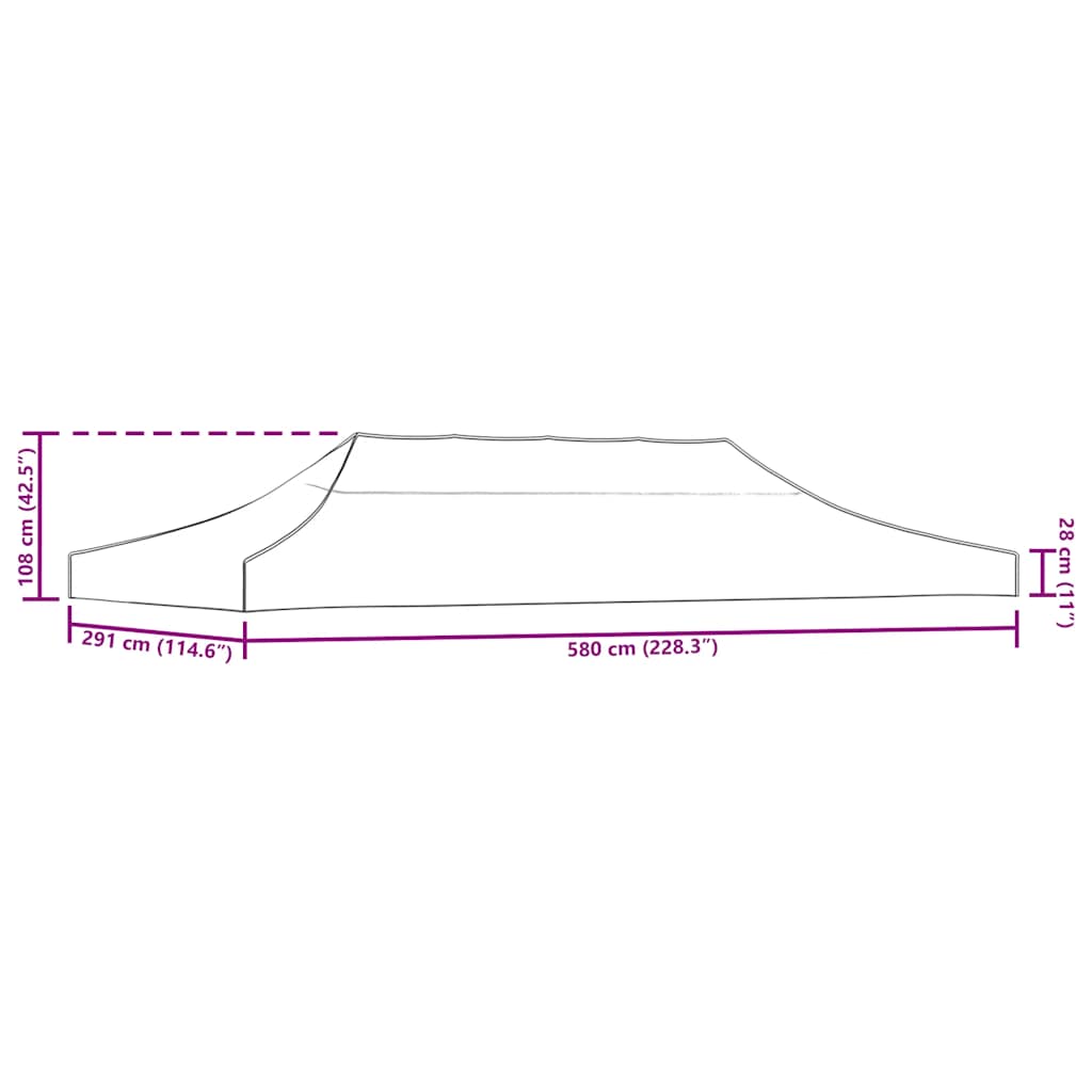 antracitszürke tető partisátorhoz 3 x 6 m