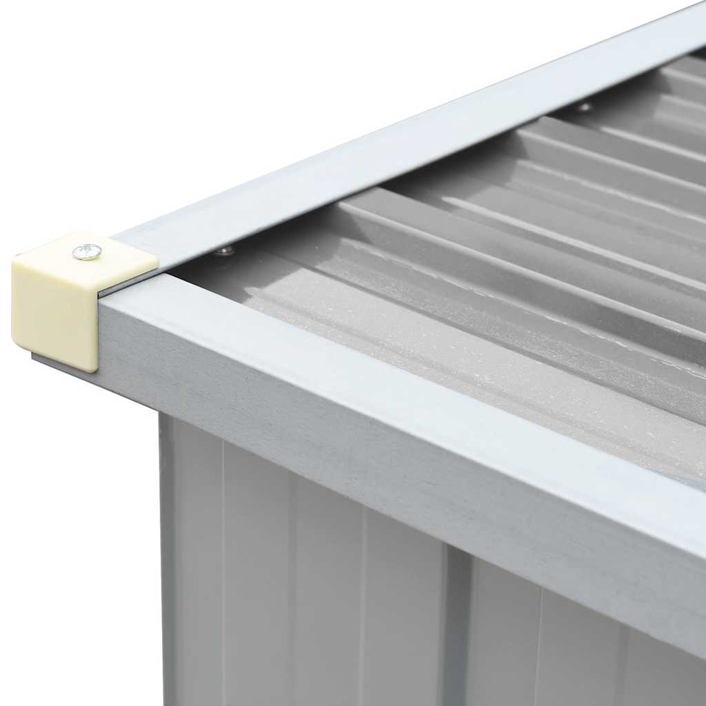 szürke horganyzott acél kerti tűzifatároló 330 x 84 x 152 cm