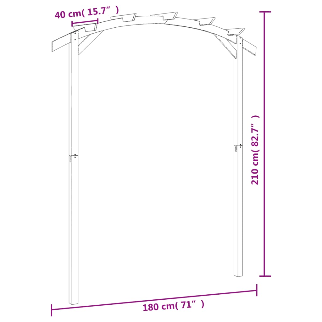 kerti pergola impregnált fenyőfalécekből 180 x 210 x 40 cm
