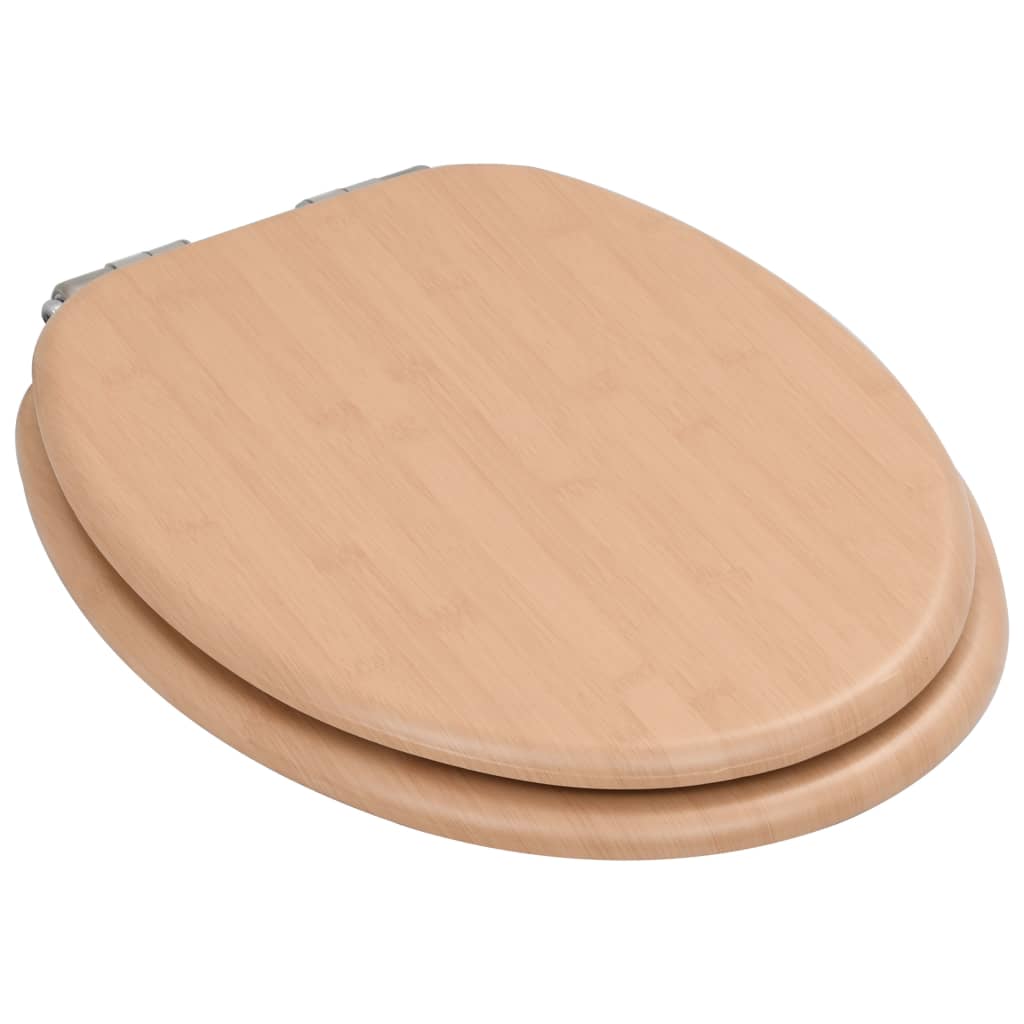 bambuszmintás MDF WC-ülőke lágyan csukódó fedéllel