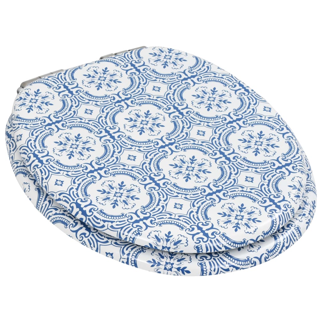 porcelánmintás MDF WC-ülőke lassan csukódó fedéllel