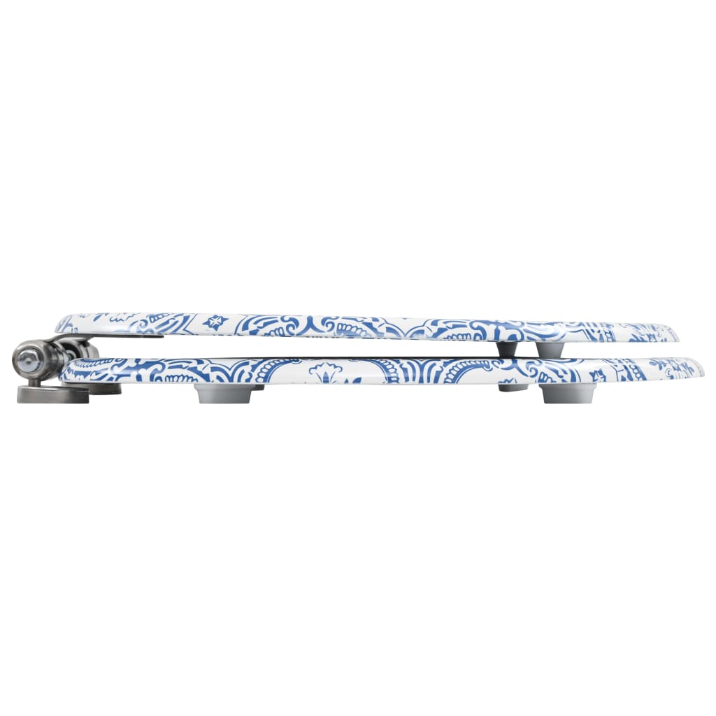 porcelánmintás MDF WC-ülőke lassan csukódó fedéllel