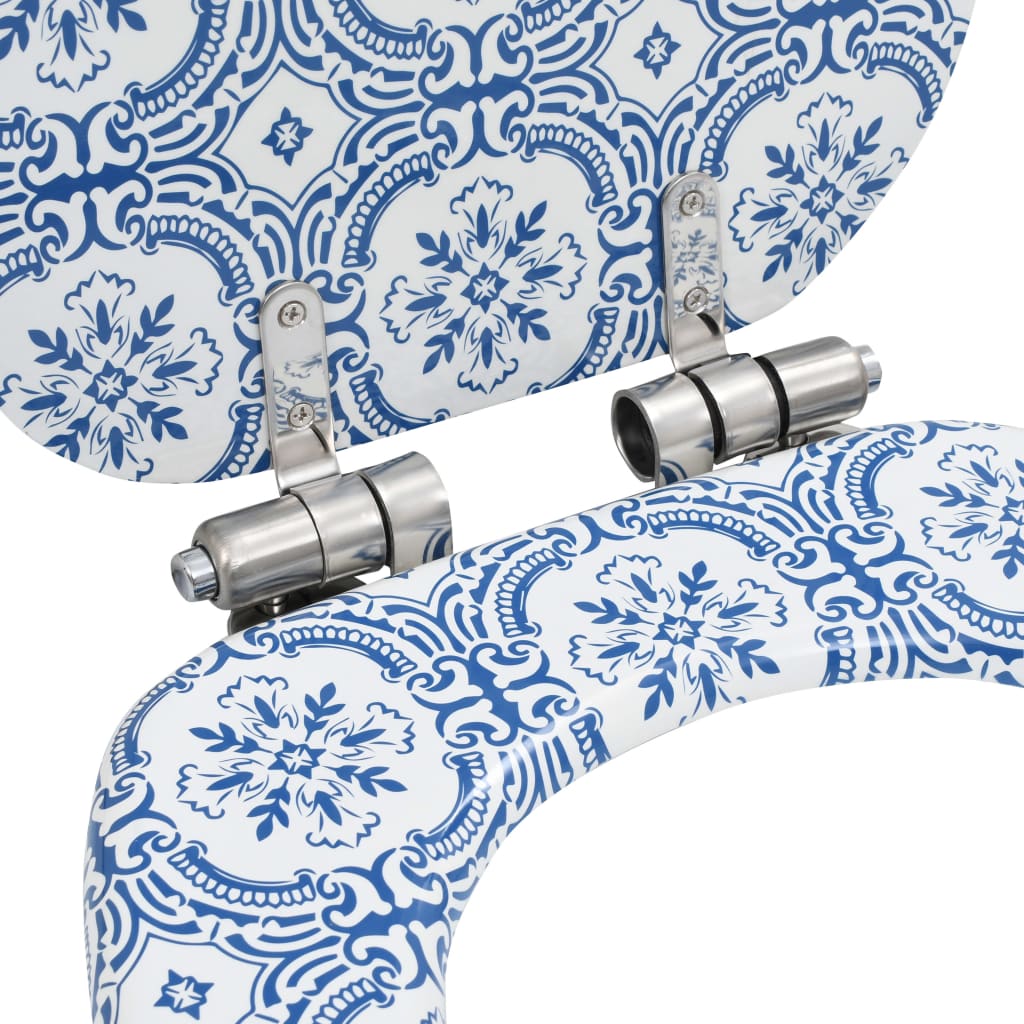 porcelánmintás MDF WC-ülőke lassan csukódó fedéllel