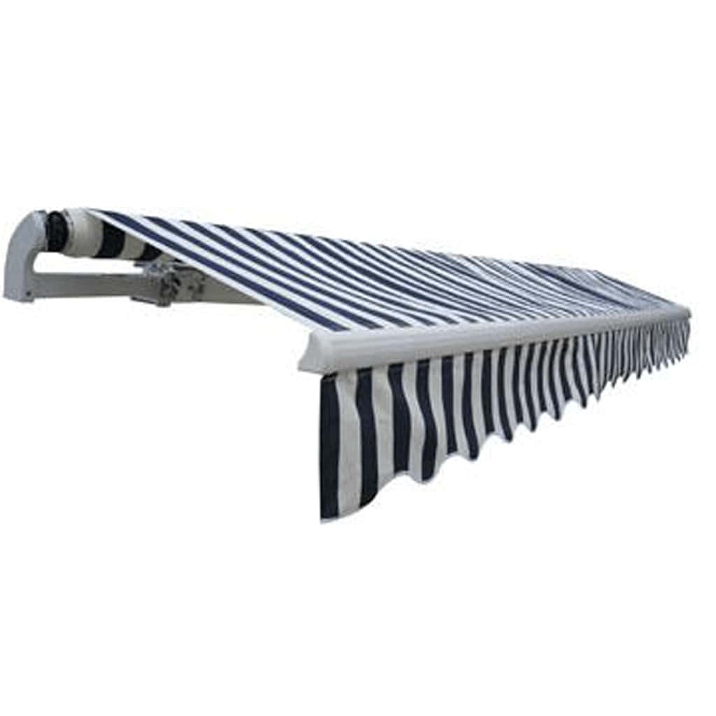 feltekerhető motoros napellenző, kék-fehér, 400 cm