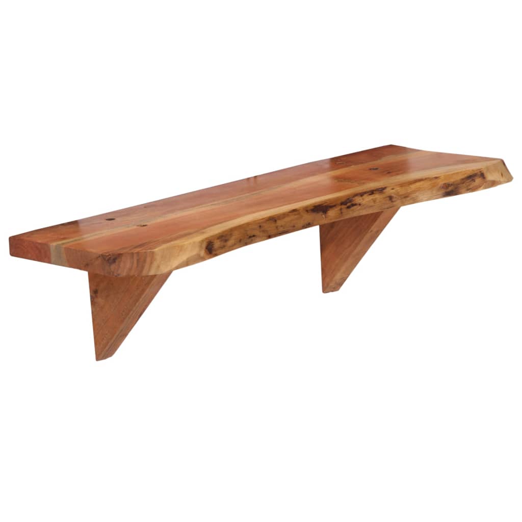 2 db tömör akácfa fali polc 60x20x18 cm