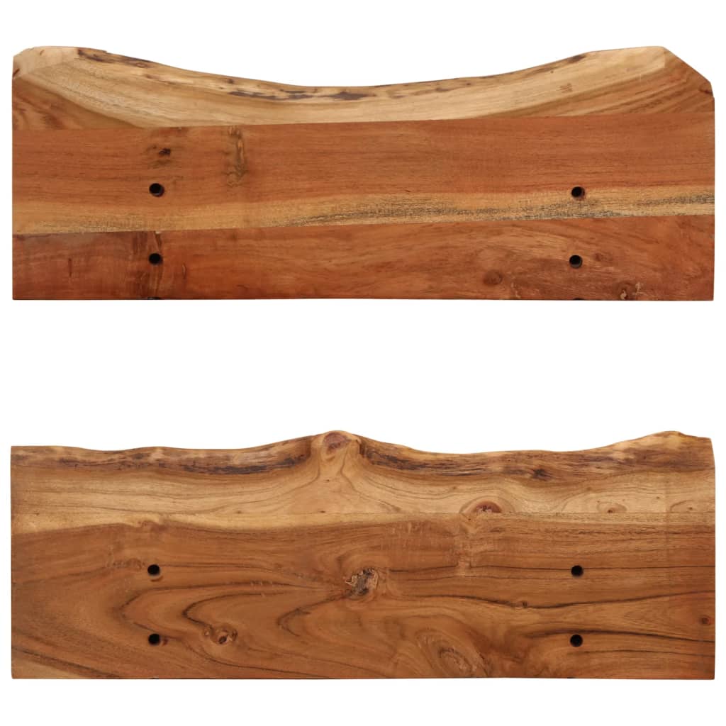 2 db tömör akácfa fali polc 60x20x18 cm