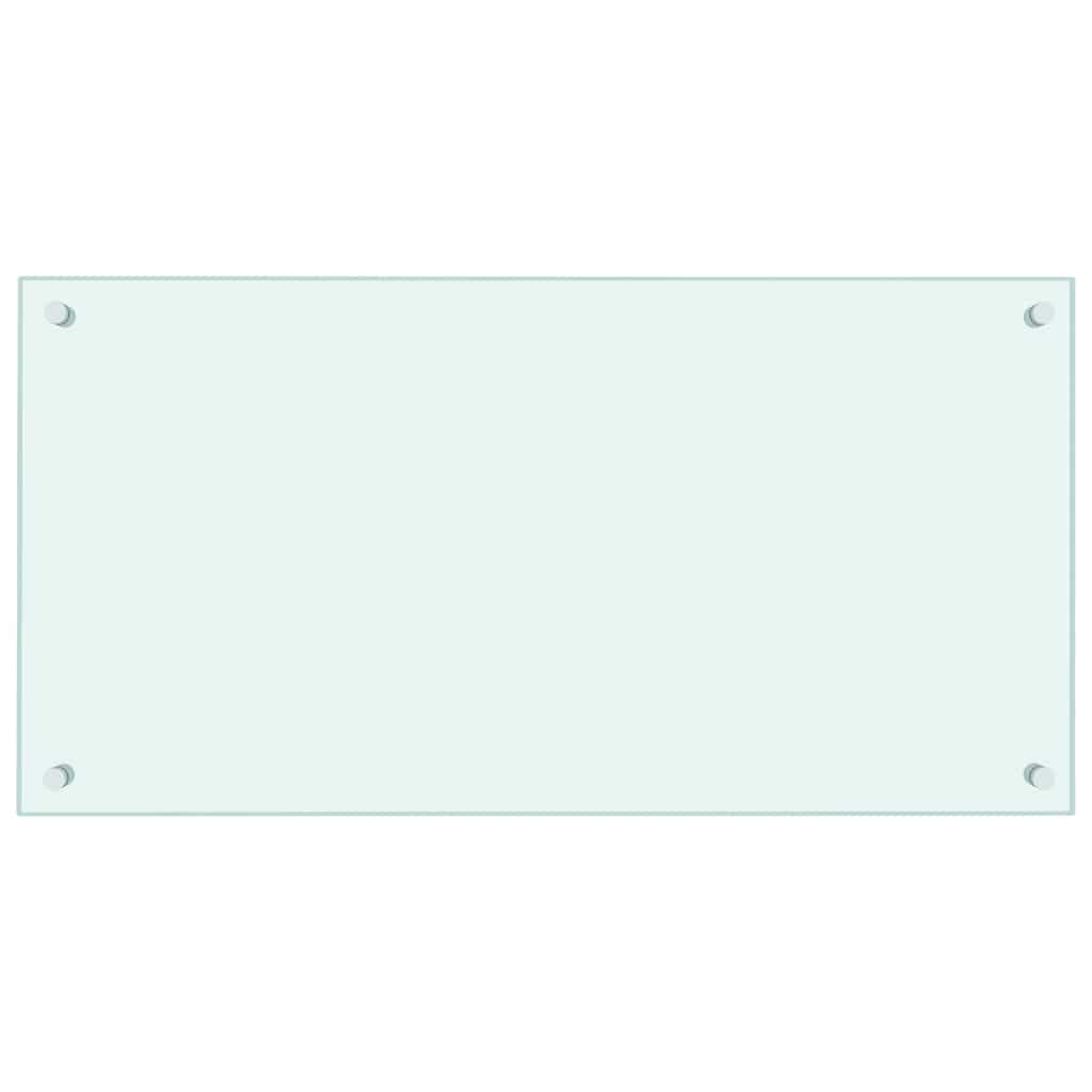 fehér edzett üveg konyhai falburkoló 80 x 40 cm