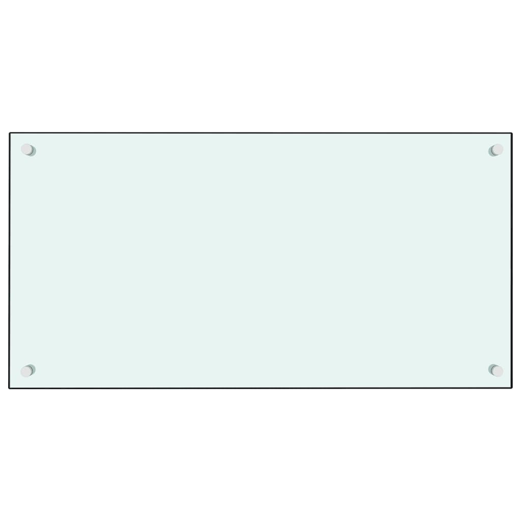 fehér edzett üveg konyhai falburkoló 80 x 40 cm