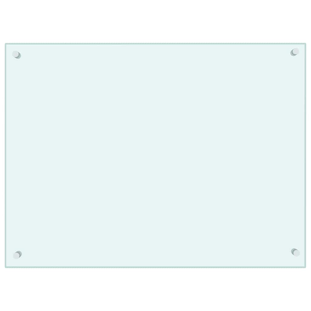 fehér edzett üveg konyhai falburkoló 80 x 60 cm