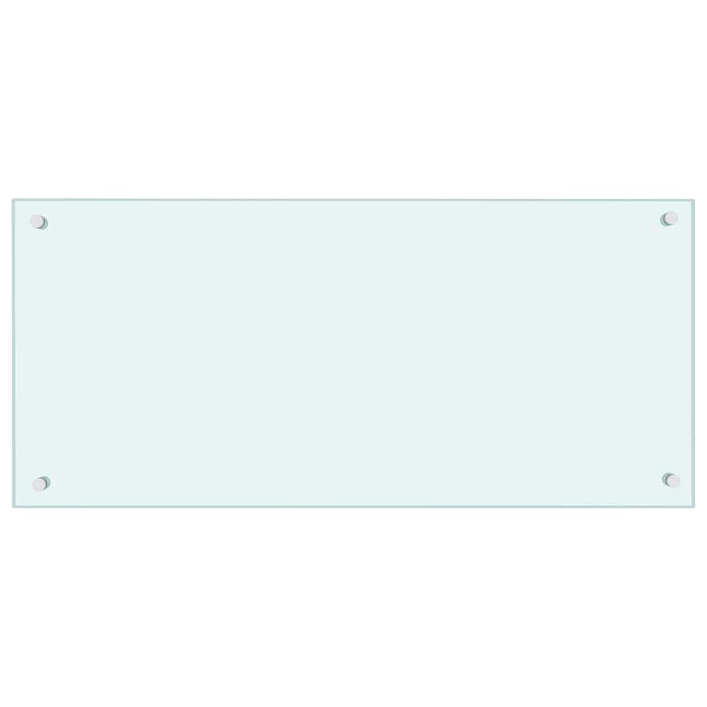 fehér edzett üveg konyhai falburkoló 90 x 40 cm