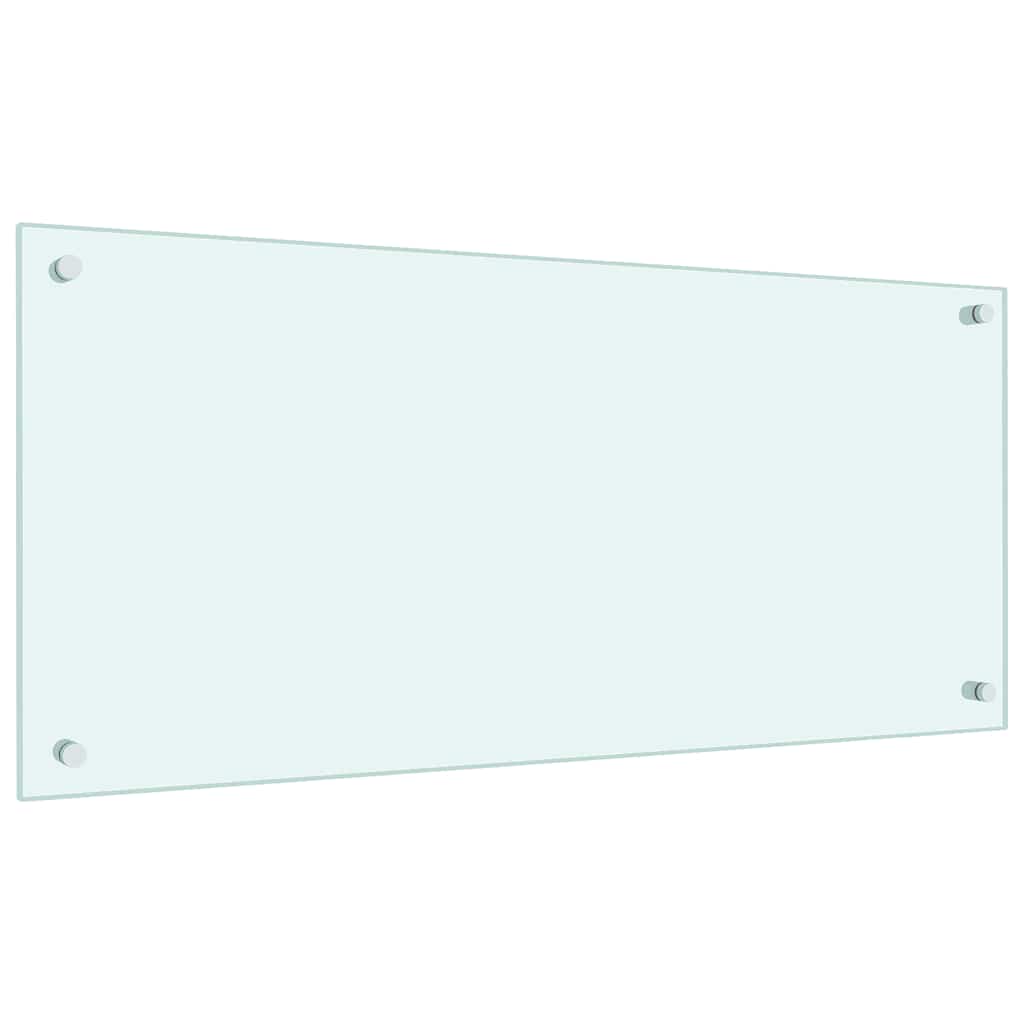 fehér edzett üveg konyhai falburkoló 90 x 40 cm