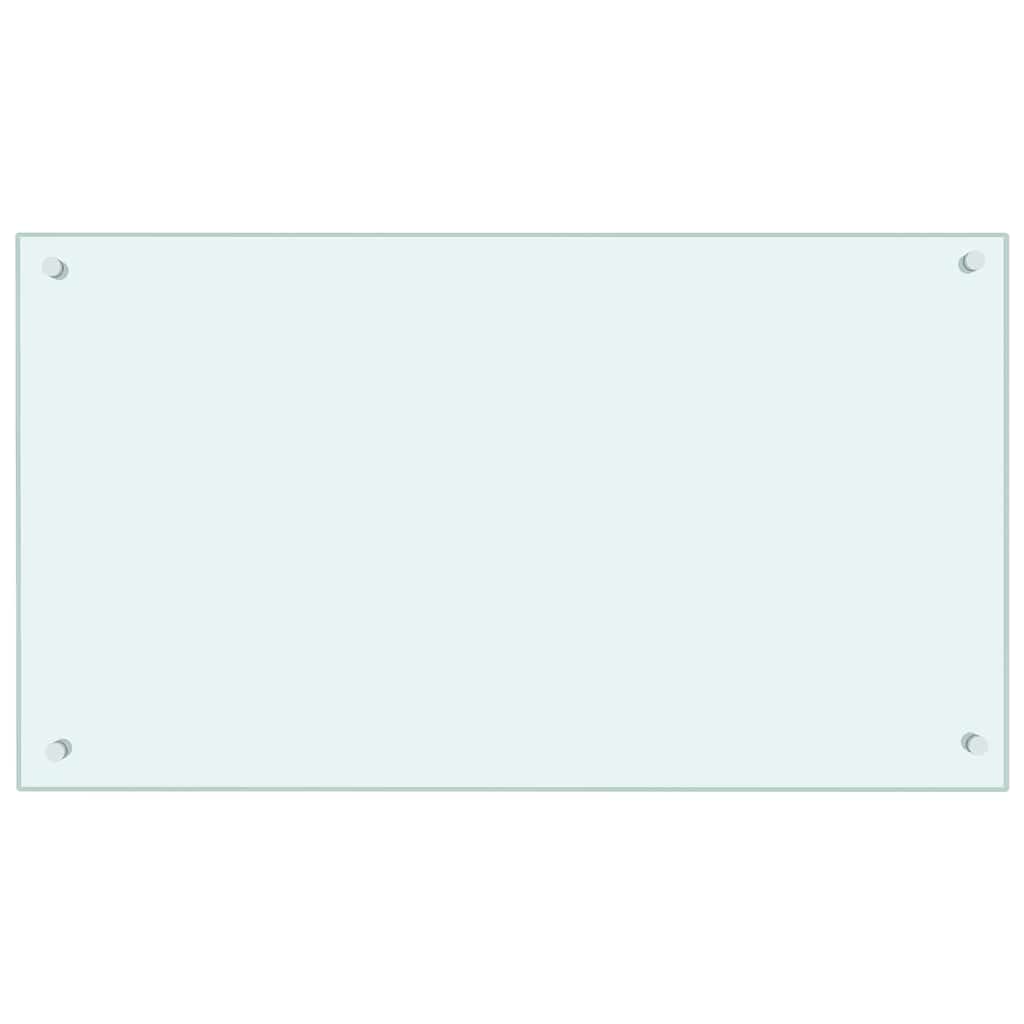 fehér edzett üveg konyhai falburkoló 90 x 50 cm