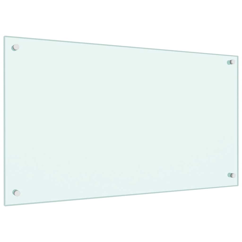 fehér edzett üveg konyhai falburkoló 90 x 50 cm