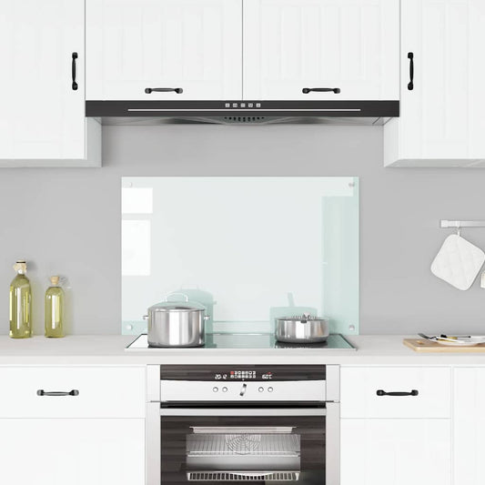 fehér edzett üveg konyhai falburkoló 90 x 60 cm