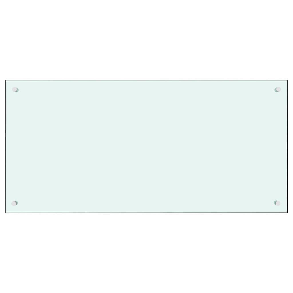 fehér edzett üveg konyhai falburkoló 100 x 50 cm