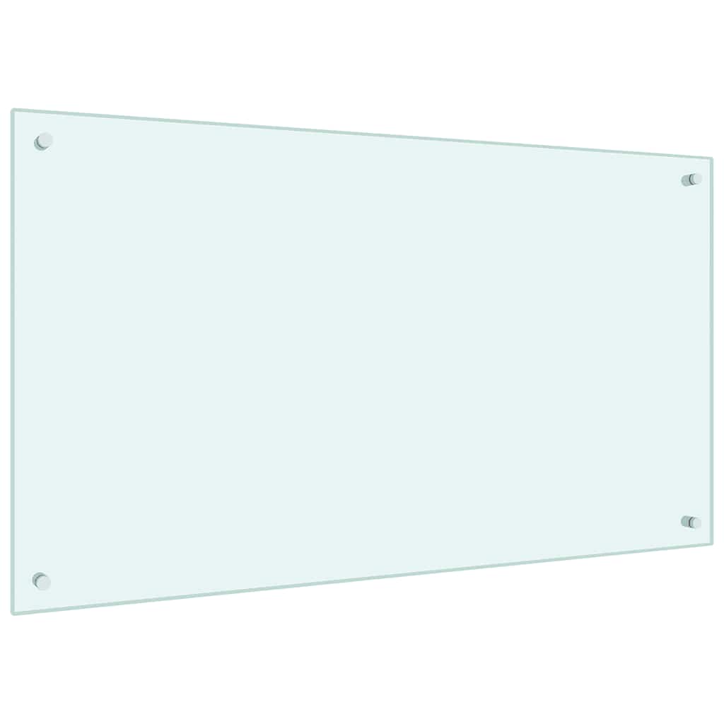 fehér edzett üveg konyhai falburkoló 100 x 60 cm