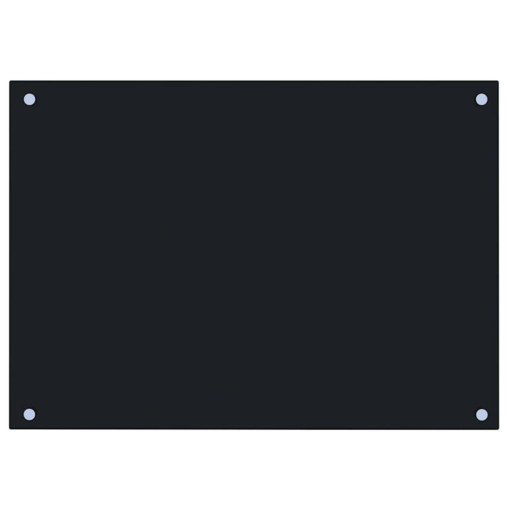 fekete edzett üveg konyhai falburkoló 70 x 50 cm