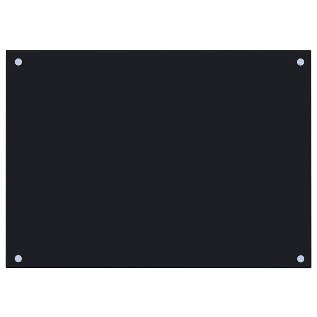 fekete edzett üveg konyhai falburkoló 70 x 50 cm