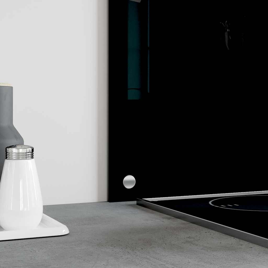 fekete edzett üveg konyhai falburkoló 70 x 50 cm