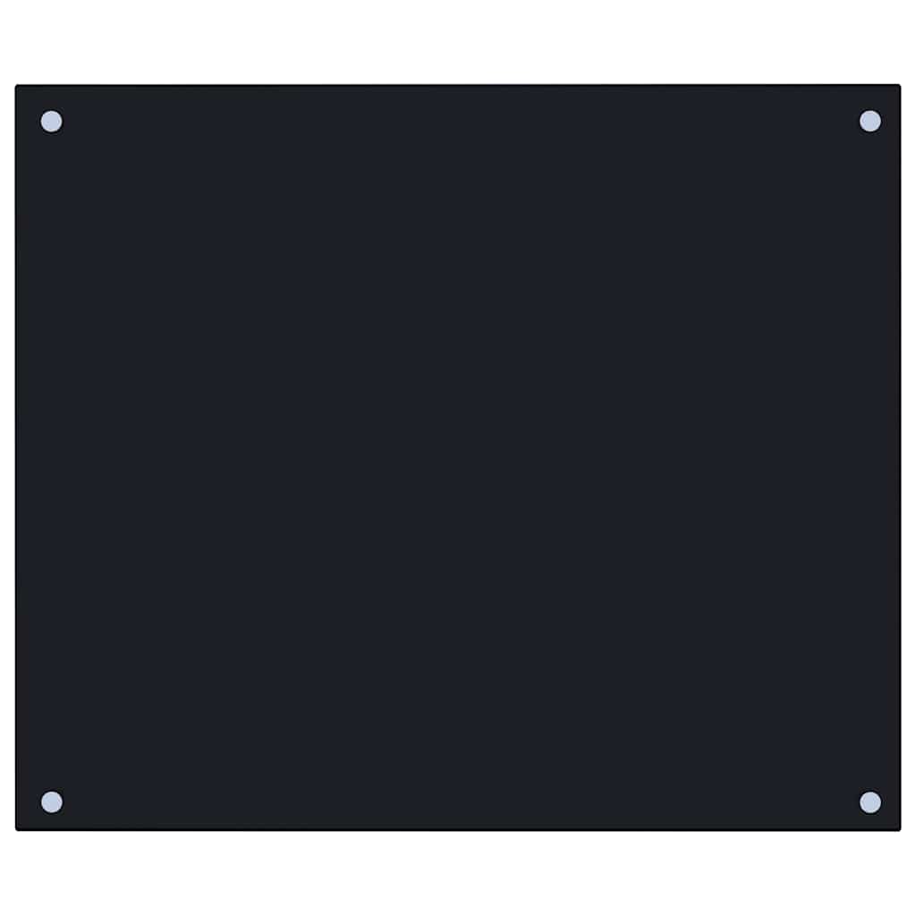 fekete edzett üveg konyhai falburkoló 70 x 60 cm