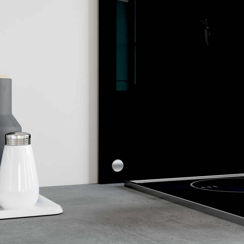 fekete edzett üveg konyhai falburkoló 70 x 60 cm