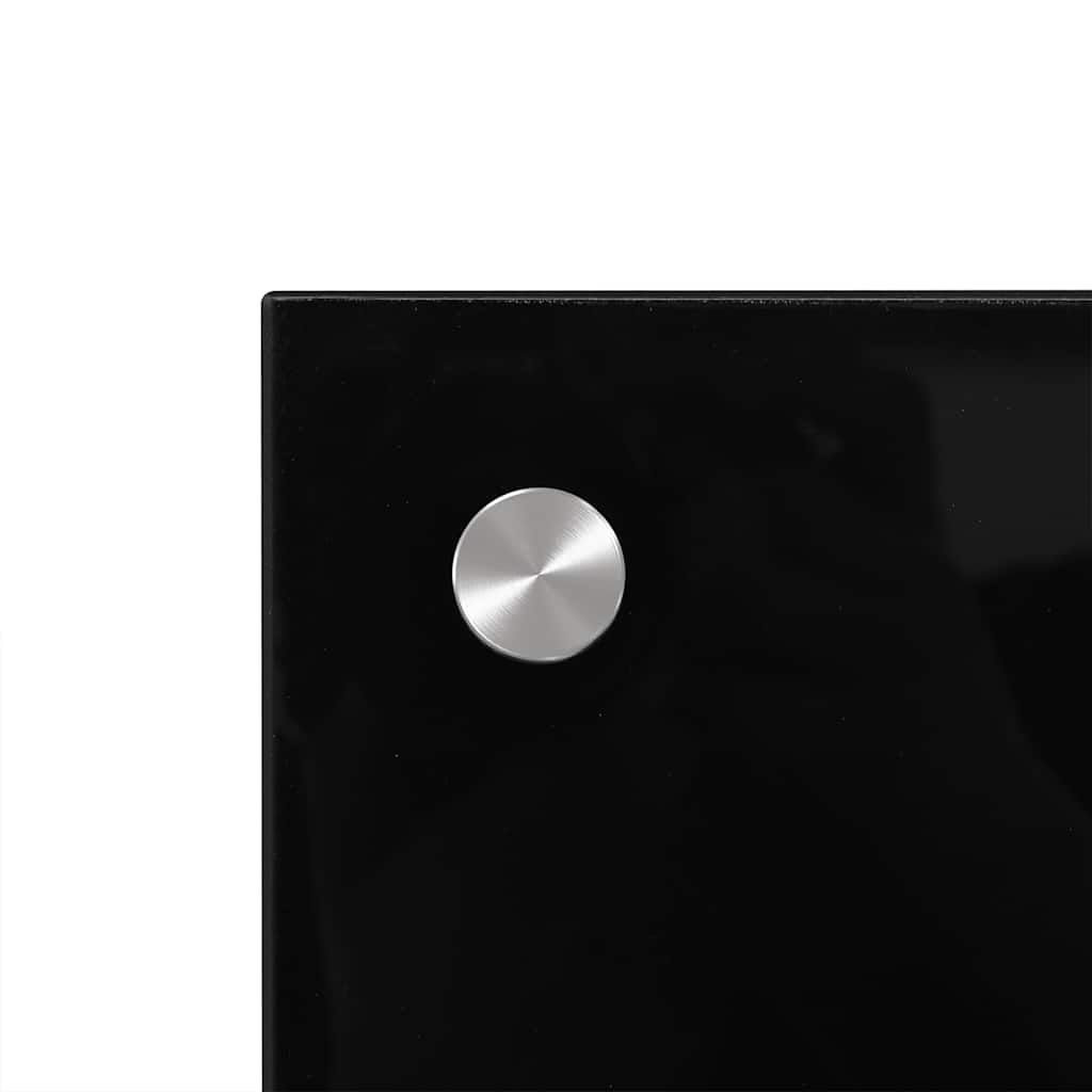 fekete edzett üveg konyhai falburkoló 80 x 40 cm