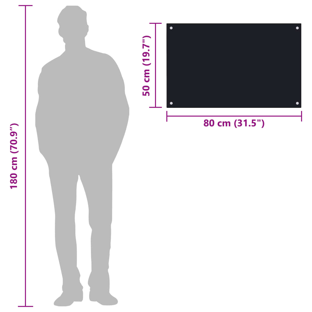 fekete edzett üveg konyhai falburkoló 80 x 50 cm