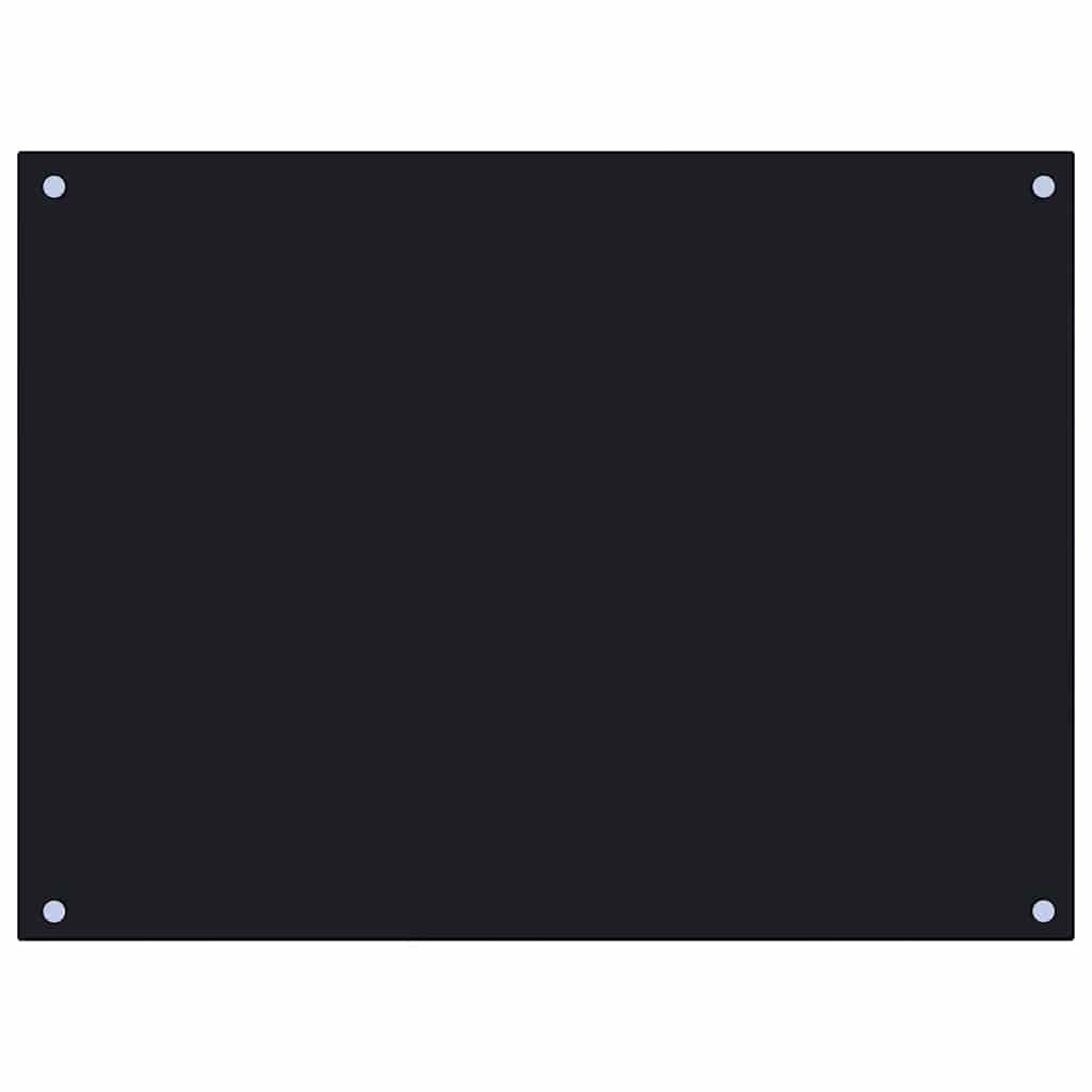 fekete edzett üveg konyhai falburkoló 80 x 60 cm