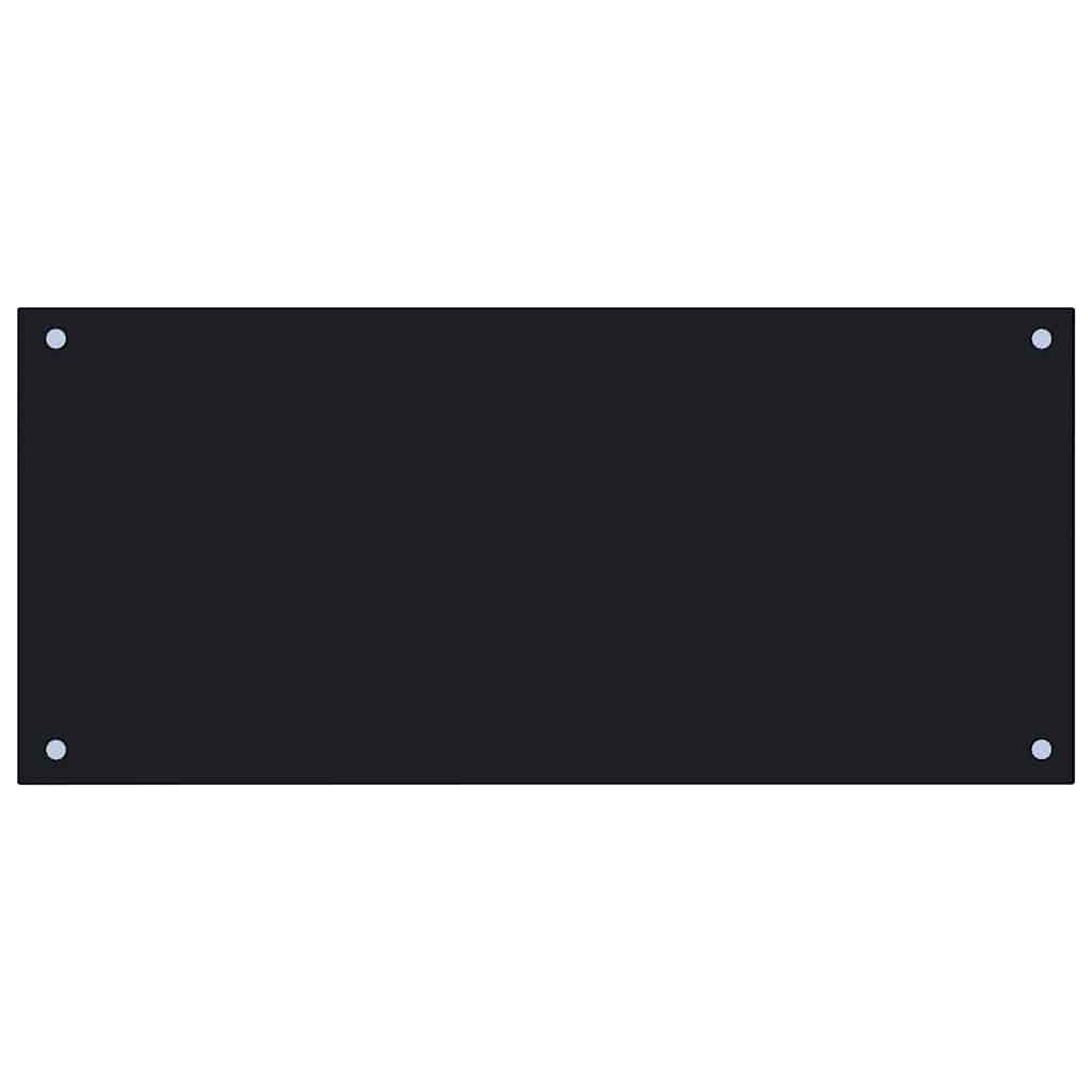 fekete edzett üveg konyhai falburkoló 90 x 40 cm