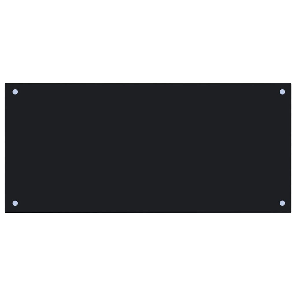 fekete edzett üveg konyhai falburkoló 90 x 40 cm