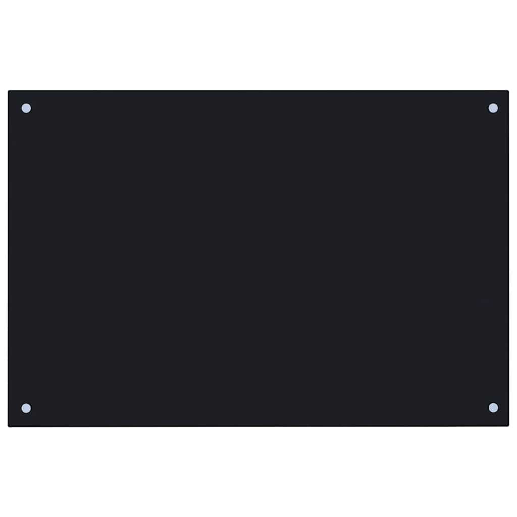 fekete edzett üveg konyhai falburkoló 90 x 60 cm