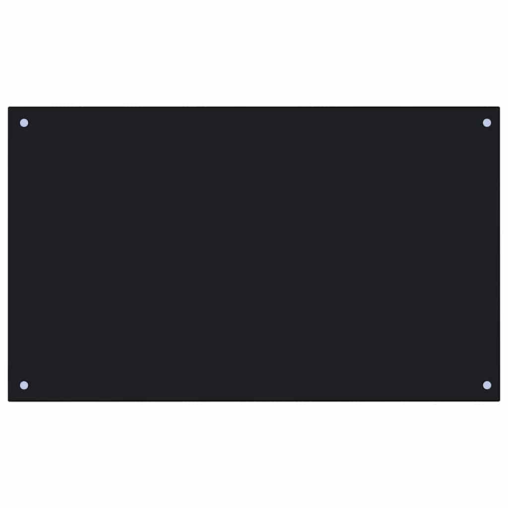 fekete edzett üveg konyhai falburkoló 100 x 60 cm