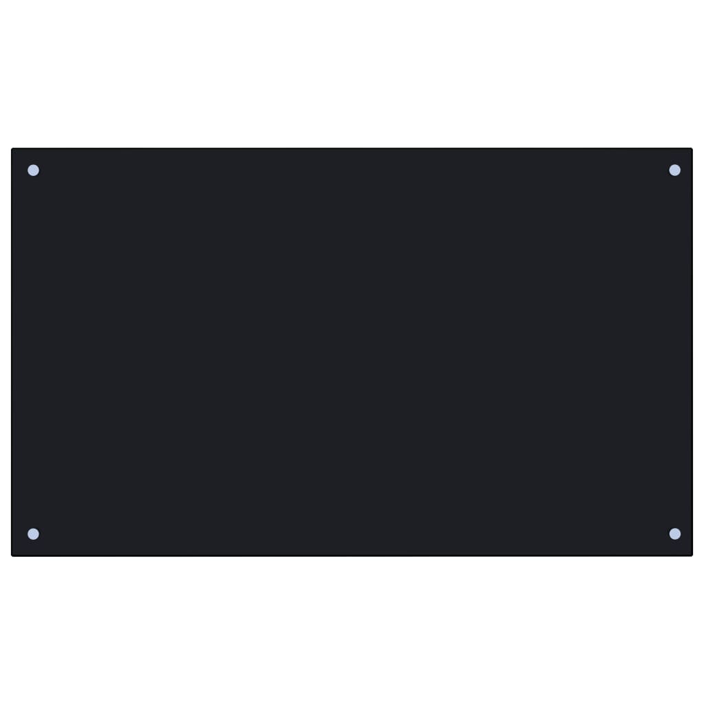 fekete edzett üveg konyhai falburkoló 100 x 60 cm