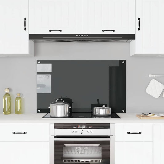 fekete edzett üveg konyhai falburkoló 100 x 60 cm