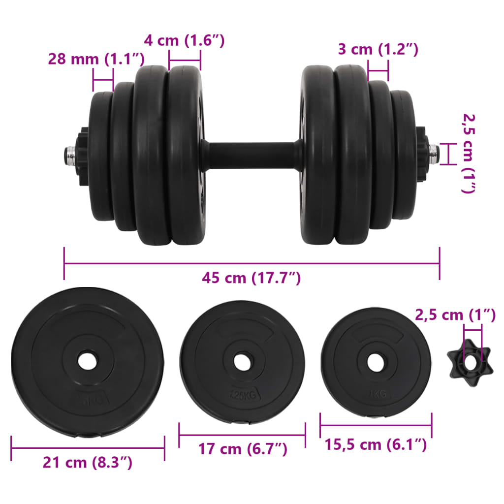 egykezes súlyzók 2 x 15 kg