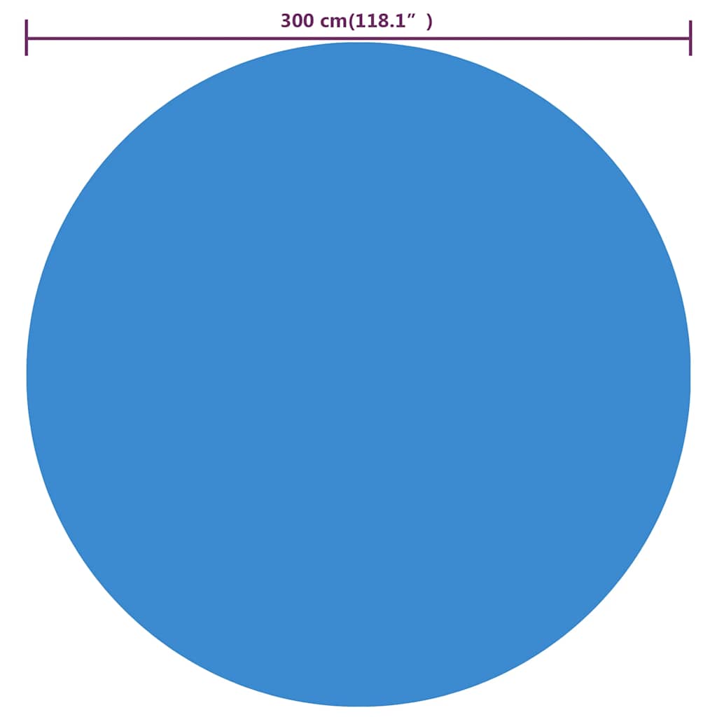 kék napelemes kerek lebegő PE medencefólia 300 cm