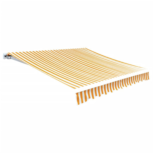sárga-fehér vászon napellenző tető 4 x 3 m (a váz nem tartozék)