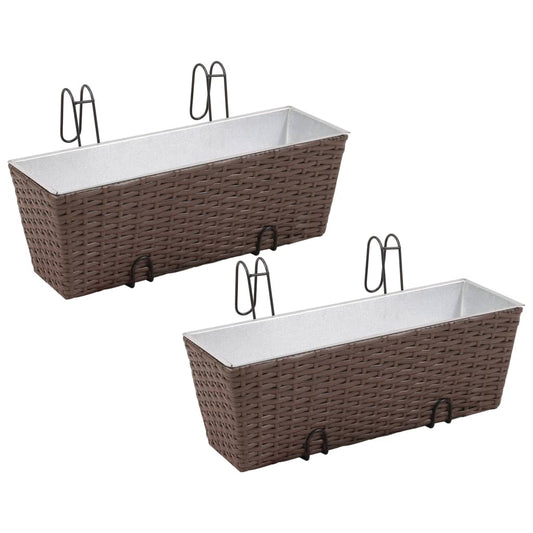 Erkélyi Trapéz Rattan Cserép Szett 50 2db. Barna