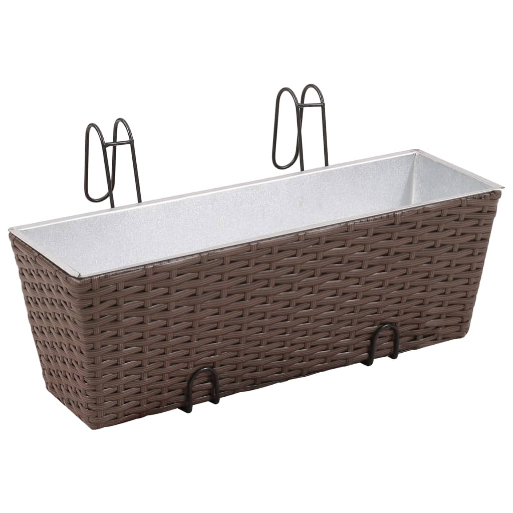 Erkélyi Trapéz Rattan Cserép Szett 50 2db. Barna