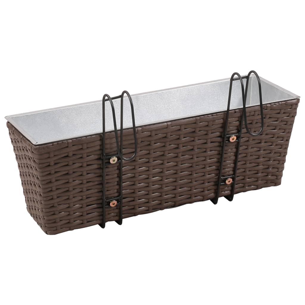 Erkélyi Trapéz Rattan Cserép Szett 50 2db. Barna