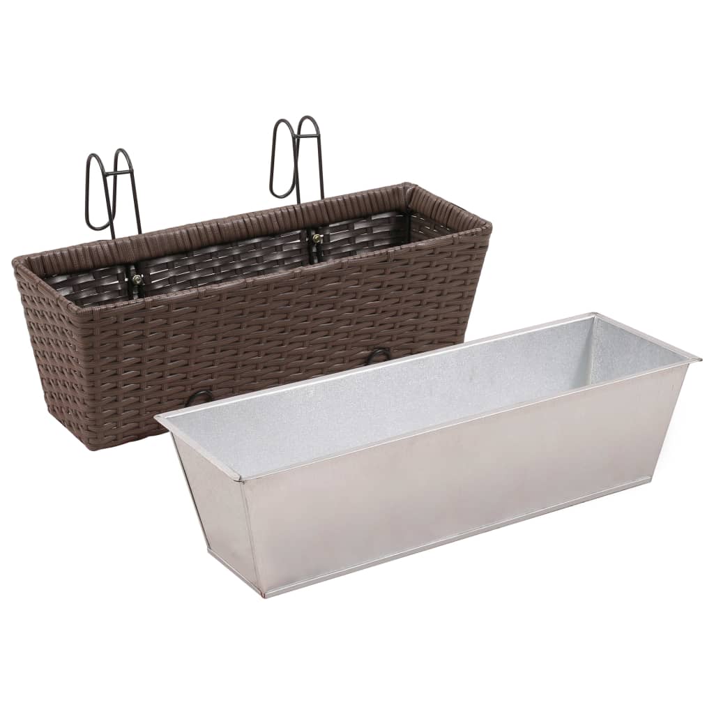 Erkélyi Trapéz Rattan Cserép Szett 50 2db. Barna