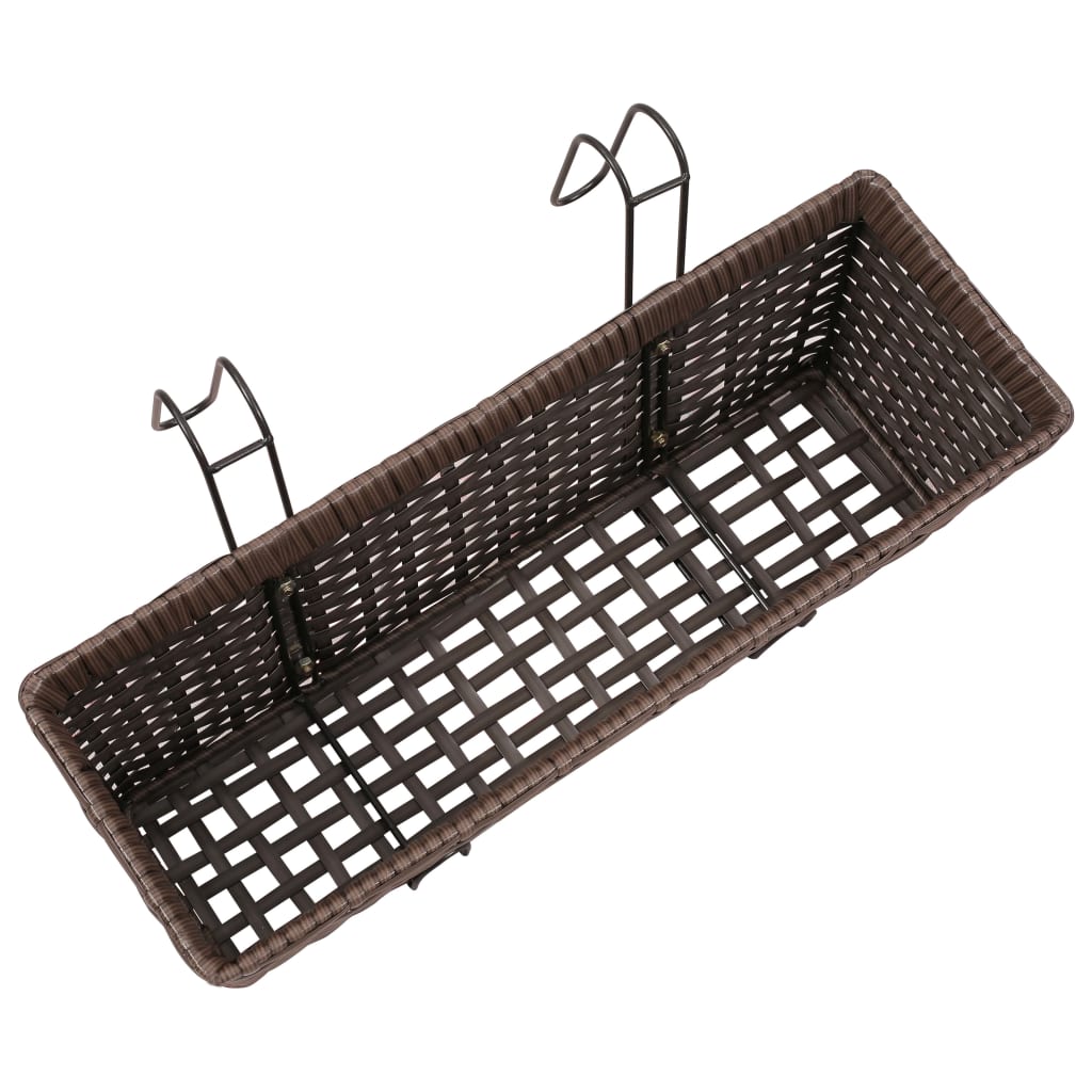 Erkélyi Trapéz Rattan Cserép Szett 50 2db. Barna