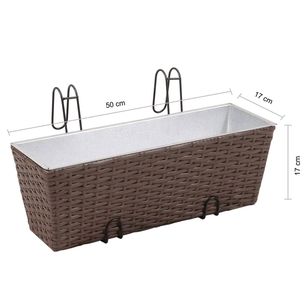 Erkélyi Trapéz Rattan Cserép Szett 50 2db. Barna