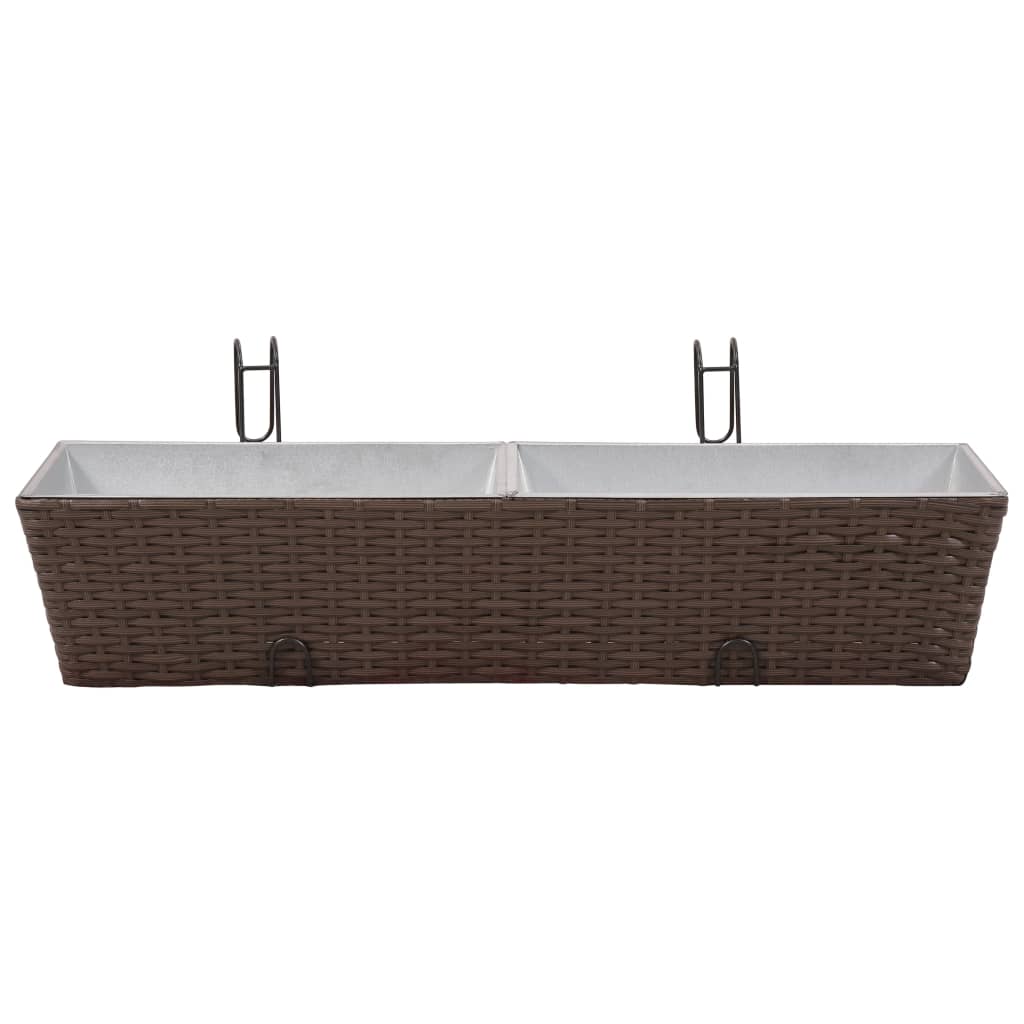 Erkélyi Trapéz Rattan Cserép Szett 80 cm 2db. Barna