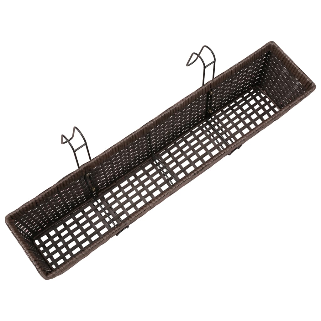 Erkélyi Trapéz Rattan Cserép Szett 80 cm 2db. Barna