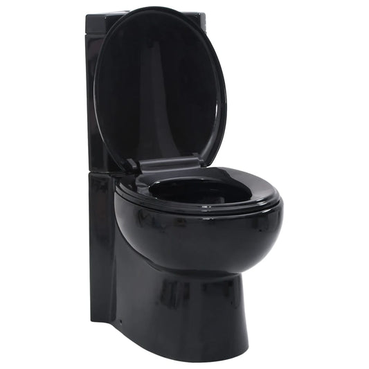 fekete kerámia fürdőszobai sarok WC