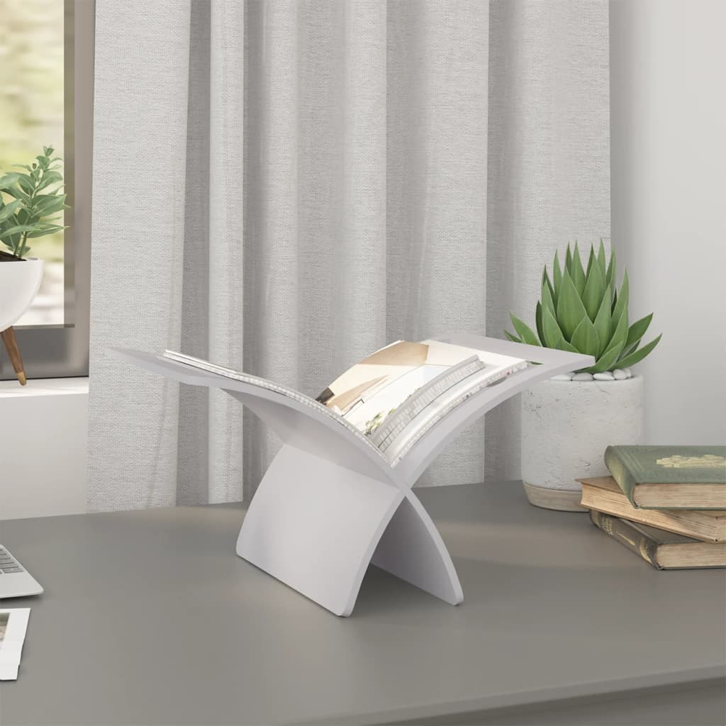 fehér fa folyóirattartó állvány