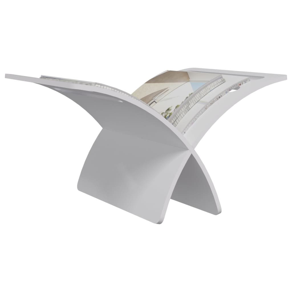 fehér fa folyóirattartó állvány