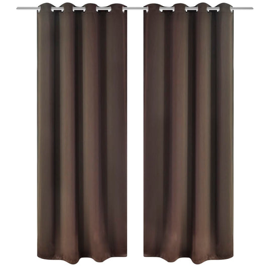 2 db barna sötétítőfüggöny fémkarikákkal 135 x 245 cm